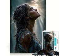 Puzzle da 1000 pezzi "Donna serena immersa nella luce" per adolescenti Rafforza la memoria, calma e relax Bordo di qualità Regalo perfetto (38x26cm)