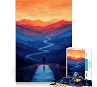 Puzzle da 1000 pezzi "Donna su sentiero di montagna" esercizio mentale divertente,pezzi che si incastrano perfettamente,un modo coinvolgente per trascorrere il tempo libero (38x52cm)