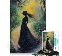 Puzzle da 1000 pezzi "Donna su sentiero nel bosco" esercizio mentale divertente,pezzi che si incastrano perfettamente,un modo coinvolgente per trascorrere il tempo libero (38x26cm)