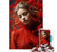 Puzzle da 1000 pezzi "Donna tra le rose" gioco rilassante sfida per l'intelligenza giocattolo avvincente regalo per donne e uomini gara di velocità manuale (dimensioni 38x26cm)