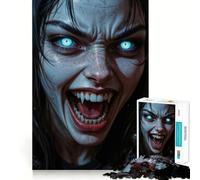 Puzzle da 1000 pezzi "Donna vampira con occhi luminosi" - Gioco creativo di abilità - Componenti robusti e ben definiti - Ideale per i viaggi - Gioco per allenare la mente - Regalo (38x52cm)