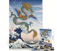 Puzzle da 1000 pezzi "Drago Alato Grande Onda" per adolescenti, ideale per allenamento intelligente, passatempo rilassante, taglio perfetto, sorpresa di compleanno (38x52cm)