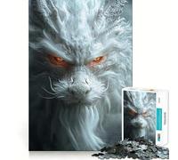 Puzzle da 1000 pezzi "Drago Bianco in primo piano" per adulti,gioco di logica e divertimento mentale,con tecnologia di taglio laser avanzata,sfida divertente per ingannare il tempo (50x75cm)