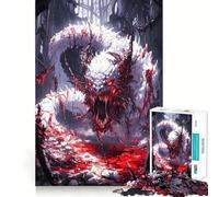 Puzzle da 1000 pezzi "Drago Bianco nel Sangue" per ragazzi,gioco di concentrazione mentale,bordi lisci e tagliati con precisione,perfetto come regalo di Natale (50x75cm)
