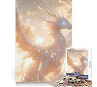 Puzzle da 1000 pezzi "Drago bianco tra le nuvole" per ragazzi, stimola la riflessione, favorisce un coinvolgimento delicato e crea un solido incastro Un bel regalo (38x52cm)