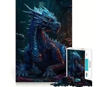Puzzle da 1000 pezzi Drago Blu con bordi senza soluzione di continuità,gioco di logica e divertimento,ideale per momenti di svago,regalo artistico di Natale 38x26cm