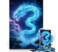Puzzle da 1000 pezzi Drago blu nel cielo Divertimento assicurato,gioco stimolante per la mente,momento di relax,regalo di Natale 38x52cm