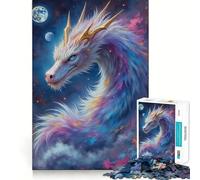Puzzle da 1000 pezzi Drago Celeste nel Cielo Stellato,ritaglio preciso,gioco creativo per la mente,momento di relax,regalo di compleanno,hobby (38x26cm)