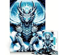 Puzzle da 1000 pezzi Drago della bufera di neve,taglio preciso,gioco di logica,gioco rilassante,decorazione natalizia per la casa 50x75cm