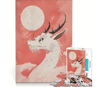 Puzzle da 1000 pezzi "Drago della Luna Bianca" gioco pratico interazione genitore-figlio collezione d'artista opera d'arte 38x52cm