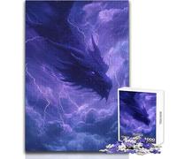 Puzzle da 1000 pezzi Drago della tempesta nel cielo elettrico Un modo rilassante per riempire il tempo libero Giocattolo da gioco con taglio preciso e costante Dimensioni 38x26cm