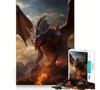 Puzzle da 1000 pezzi "Drago dell'Inferno" in stile anime per adolescenti,divertente da giocare,con incastro perfetto e senza spazi vuoti,ideale per una serata in famiglia (38x26cm)