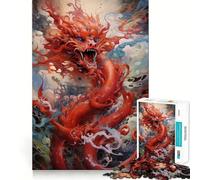 Puzzle da 1000 pezzi Drago di Sangue,gioco di precisione,divertente attività per la mente,per rilassarsi,regalo di compleanno 38x26cm