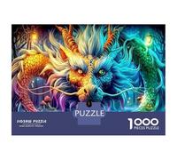 Puzzle da 1000 pezzi Drago Divino per adulti, Gioco stimolante di gigante orientale regalo per ragazzi e ragazze di età 14+, 70x50 cm