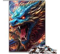 Puzzle da 1000 pezzi Drago Furioso Puzzle in legno per adulti dimensioni 50x75cm Ideale come decorazione fai da te e come regalo rompicapo