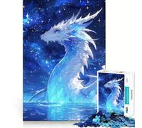 Puzzle da 1000 pezzi Drago Galassia Bianca per Adolescenti,Divertente Gioco di Memoria,Incastro Perfetto,Senza Spazi Trasparenze,Attività Serata Divertente per Tutta la Famiglia (38x52cm)