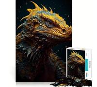 Puzzle da 1000 pezzi Drago Giallo Mistico per adulti e ragazzi, gioco di logica, relax, taglio di precisione, (38x26cm)