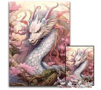 Puzzle da 1000 pezzi Drago giapponese Ciliegia Puzzle difficile per adulti Perfetto come regalo di compleanno, Natale e Halloween 26X38CM/10,23x14,96 pollici