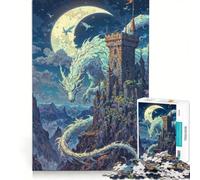 Puzzle da 1000 pezzi "Drago Guardiano del Castello", giocattolo antistress per il divertimento di tutta la famiglia, con pezzi di forma casuale che si incastrano perfettamente 50x75cm