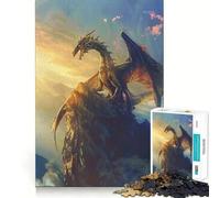Puzzle da 1000 pezzi "Drago mistico su una scogliera" per adolescenti, ideale per rafforzare la memoria, perfetto per il tempo libero a casa, con bordi puliti e un regalo prezioso (50x75cm)
