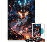 Puzzle da 1000 pezzi Drago Nero con Fulmine,gioco di precisione sui bordi,giocattolo per allenare la mente,divertimento a gioco lento,regalo di compleanno 38x26cm