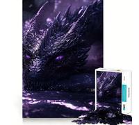 Puzzle da 1000 pezzi Drago Nero in Acqua,pezzi a incastro,gioco divertente e rilassante,ideale per decorazioni natalizie 38x52cm
