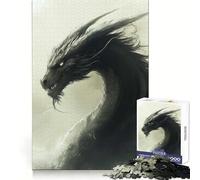 Puzzle da 1000 pezzi Drago Nero per Adolescenti, Potere Mentale, Attività Ricreativa, Bordi Uniformi, (50x75cm)