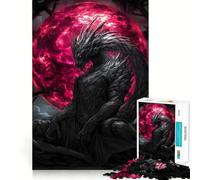 Puzzle da 1000 pezzi Drago Nero Sotto la Luna di Sangue,taglio preciso,gioco di logica,gioco rilassante,decorazione natalizia per la casa 38x26cm