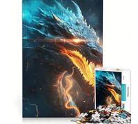 Puzzle da 1000 pezzi "Drago Oscuro Epico", gioco interattivo, allena la mente e la manualità, con pezzi a incastro di forma casuale 50x75cm