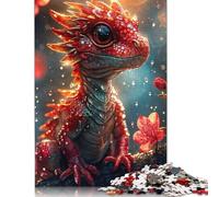 Puzzle da 1000 pezzi "Drago Rosso Fuoco" per adulti | Puzzle per famiglie, regali di Natale, giochi intellettuali (38x26 cm)