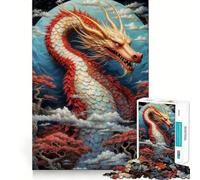 Puzzle da 1000 pezzi Drago Rosso per adolescenti, ideale per migliorare la memoria, per un relax informale e per esporre opere d'arte dai tagli netti (38x52cm)