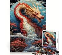 Puzzle da 1000 pezzi Drago Rosso per adulti e ragazzi, gioco di logica solido, silenzioso e divertente, taglio di precisione, Babbo Natale, scegli il tuo desiderio (38x26cm)