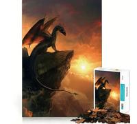 Puzzle da 1000 pezzi Drago spaziale su una scogliera per ragazzi, gioco intelligente per interni, taglio preciso, (38x26cm)