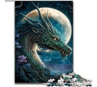 Puzzle da 1000 pezzi "Drago sulla Luna" in cartone, gioco rompicapo, gioco interattivo per famiglie, adatto a tutte le età(26x38cm)