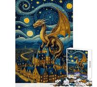 Puzzle da 1000 pezzi Drago Van Gogh's Starry Gioco Impossibile Attività per la Famiglia Giocattolo Educativo Compleanno e Natale (50x75cm)