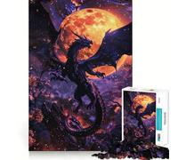 Puzzle da 1000 pezzi Drago Viola Luna Piena per Adolescenti Gioco di Puzzle Giocattolo per la Casa Divertimento Taglio Preciso Regalo Perfetto (50x75cm)