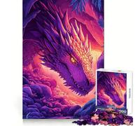 Puzzle da 1000 pezzi "Drago viola nella caverna" per ragazzi, gioco di logica, giocattolo per la casa, divertimento assicurato, taglio preciso, regalo perfetto (50x75cm)