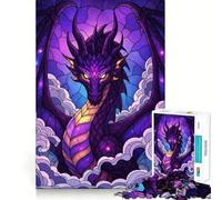 Puzzle da 1000 pezzi "Drago viola tra le nuvole" per adulti, gioco interattivo per la casa, taglio preciso, decorazione da parete (38x26cm)