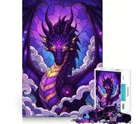 Puzzle da 1000 pezzi "Drago viola tra le nuvole" per ragazzi, gioco di logica e divertimento per tutta la famiglia, taglio di qualità, regalo elegante (38x52cm)