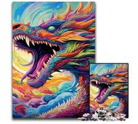 Puzzle da 1000 pezzi "Dragon Art" colorato, puzzle difficili per adulti e adolescenti, serata di giochi in famiglia, idea regalo stimolante per il cervello, 26X38CM/10,23x14,96 pollici.