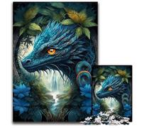 Puzzle da 1000 pezzi "Dragon in Mandala Jungle" per adulti, perfetto per il divertimento in famiglia a Natale, Ringraziamento, compleanni e Pasqua, 26X38CM/10,23x14,96 pollici.