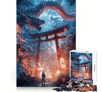 Puzzle da 1000 pezzi "Dragon's Gate Encounter" per adolescenti, ideale per esercitarsi con la logica, divertimento tranquillo, bordi puliti e come regalo festivo (38x52cm)