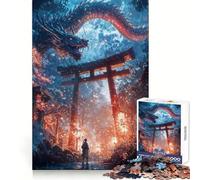 Puzzle da 1000 pezzi "Dragon's Gate Encounter" per adolescenti, ideale per esercitarsi con la logica, divertimento tranquillo, bordi puliti e come regalo festivo (50x75cm)
