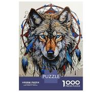 Puzzle Da 1000 Pezzi Dream Catcher Wolf Puzzle Per Adulti Gioco Per Famiglie Migliora La Memoria Ideale Come Regalo Per Tutta La Famiglia 52x38cm/1000pcs