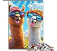 Puzzle da 1000 pezzi "Due alpaca" Puzzle impossibile per adulti 50x75cm per feste, compleanni e serate di giochi in famiglia