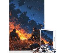 Puzzle da 1000 pezzi due cavalieri guerrieri decorazione per la casa giocattoli ottimo regalo per giochi gioco pratico difficile e stimolante dimensioni 50x75cm