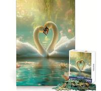 Puzzle da 1000 pezzi "Due cigni innamorati" per adolescenti, esercizio fisico intelligente, relax, bordi precisi, regalo di Natale (38x26cm)