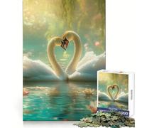 Puzzle da 1000 pezzi "Due cigni innamorati" per adolescenti, esercizio fisico intelligente, relax, bordi precisi, regalo di Natale di pregio (50x75cm)