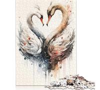 Puzzle da 1000 pezzi Due cigni innamorati per adulti Puzzle di carta Gioco educativo per adolescenti adulti 1000 pezzi (38x26 cm)