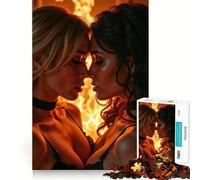 Puzzle da 1000 pezzi "Due donne al lume di fuoco" - Taglio premium - Gioco di abilità e allenamento mentale - Divertimento e pace - Regalo di compleanno (38x26cm)